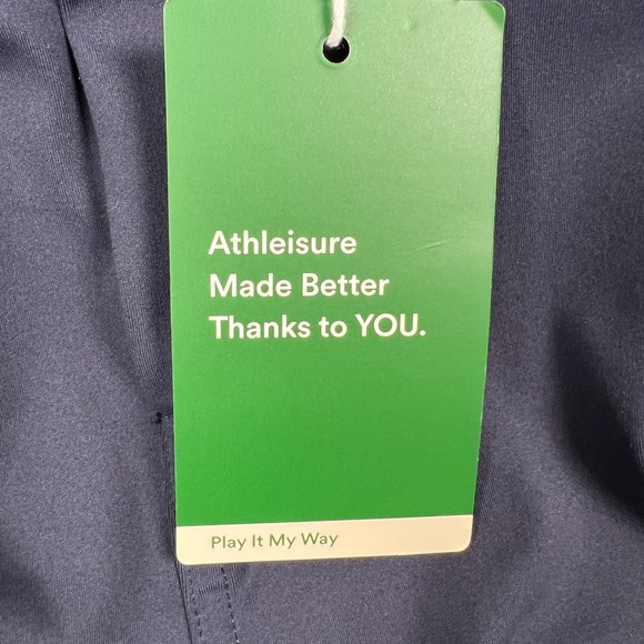 NWT Halara Pants Medium Wide Leg Pleated Stretch Side Pocket Athleisure Blue - Picture 9 of 13